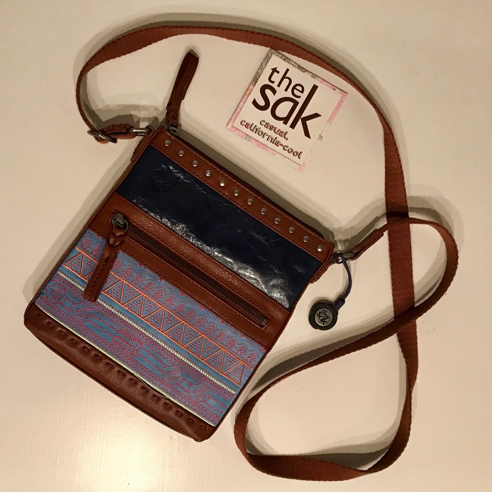 The Sak Leather and Embroidered Crossbody Bag